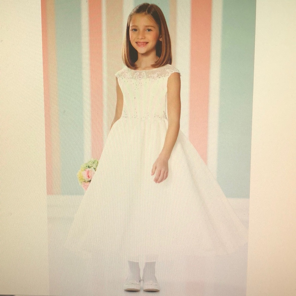 Joan Calabrese 216314 White Girls Dress Only Sz 10
